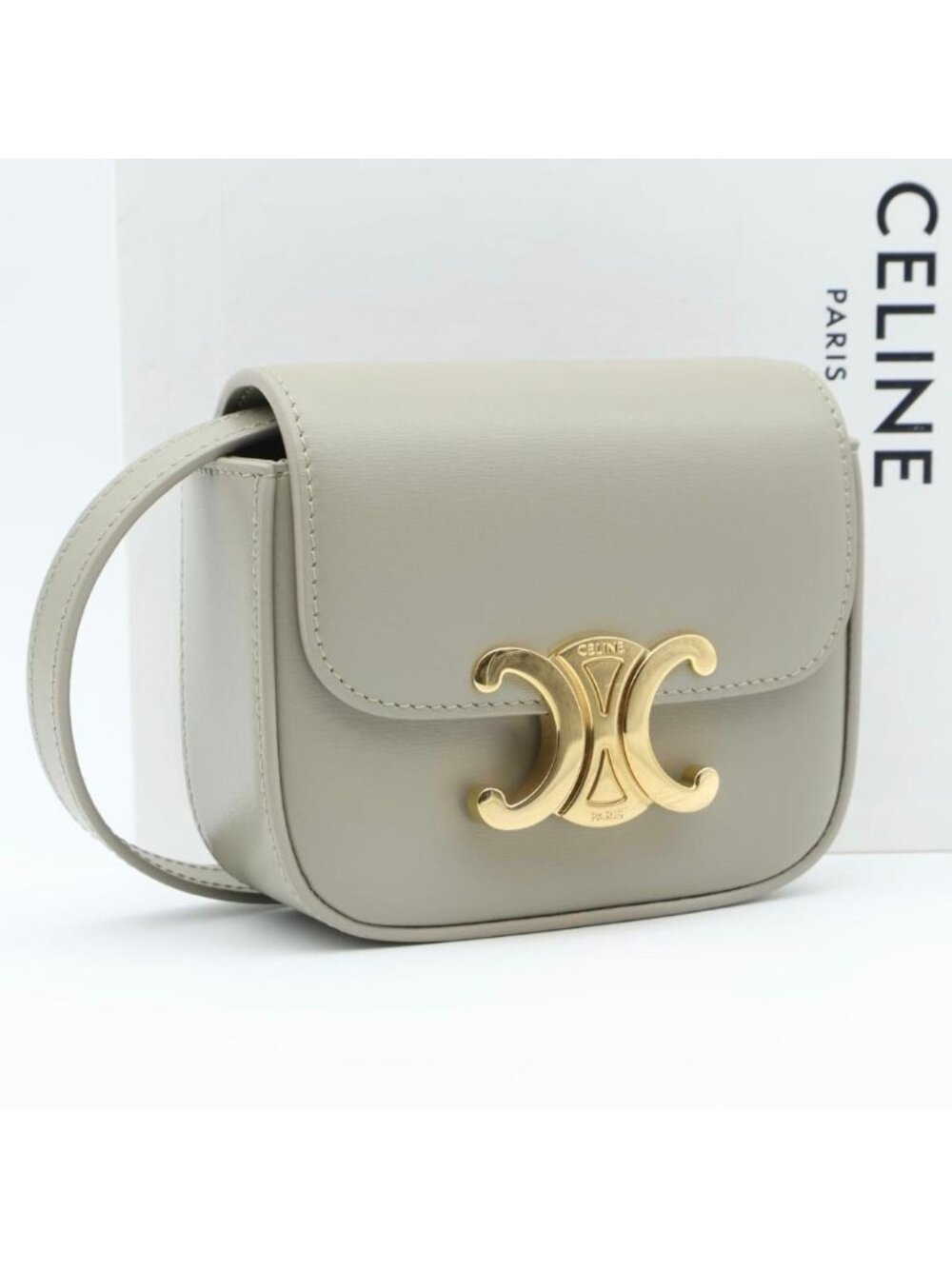 Celine Mini Claude Shoulder Bag Triomphe Khaki